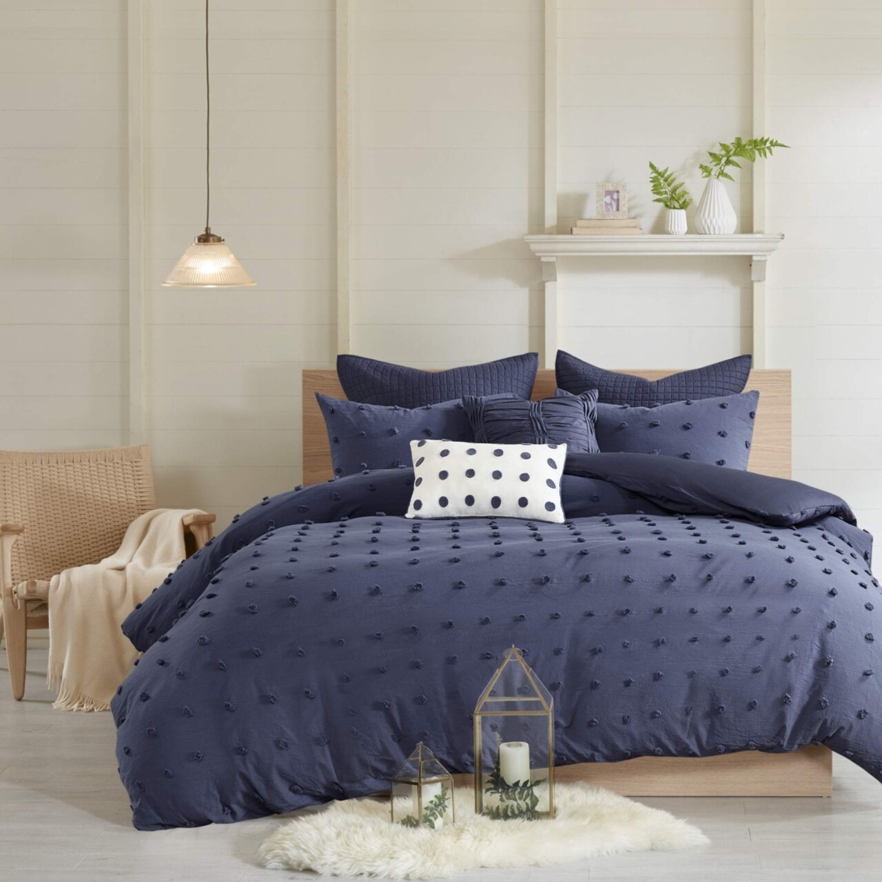 Urban Habitat Brooklyn Cotton Jacquard Comforter Set Indigo Blue Full/Queen